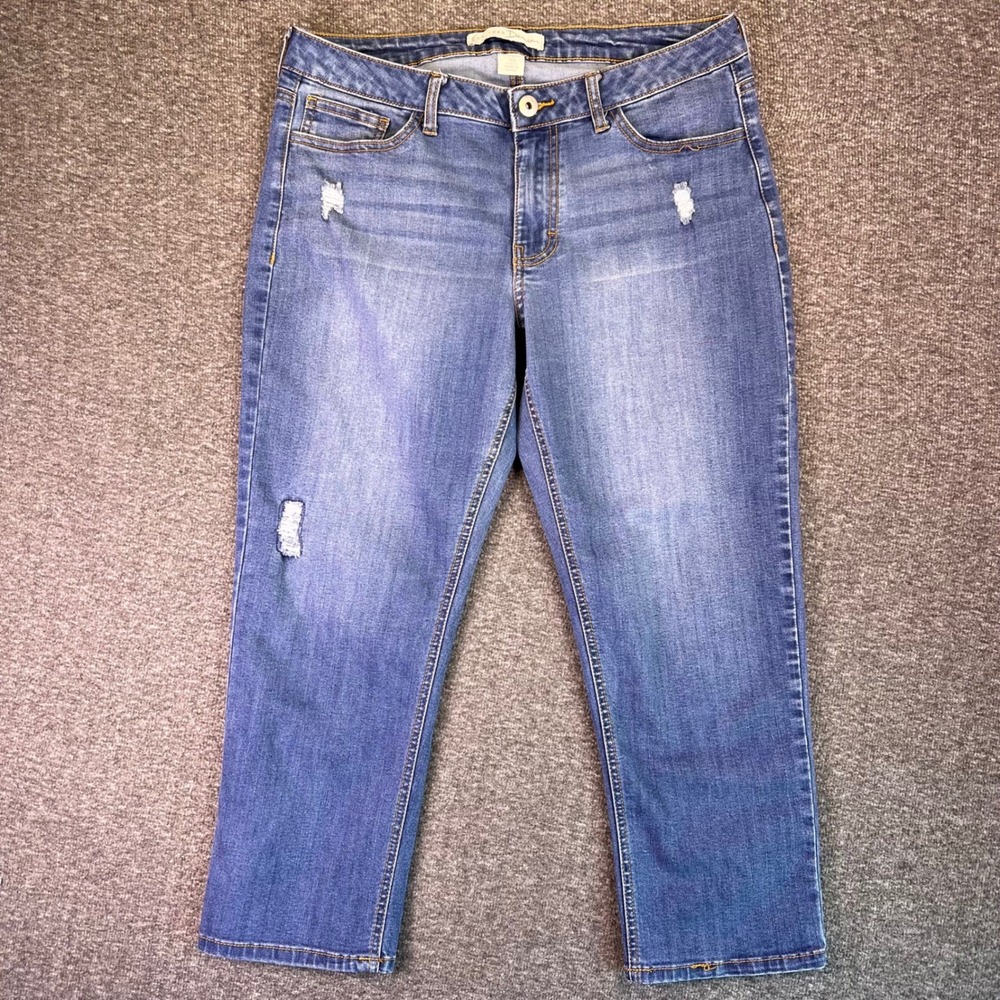 Est 1946 Denim Jeans Womens Size 10 Blue Distressed Cropped Stretch Casual 31x23